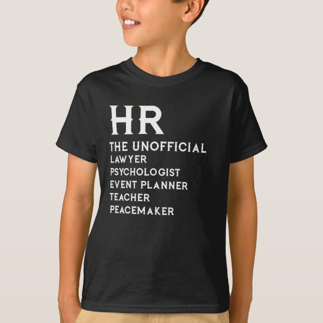 Camiseta Recursos Humanos, RH, tudo não oficial! (Frente)
