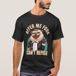 Camiseta Recuse pug cão da máfia Clássico 324