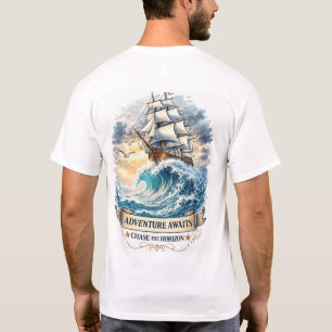 Camiseta Recuse-se a Afundar Âncora Gráfico Náutico Básico