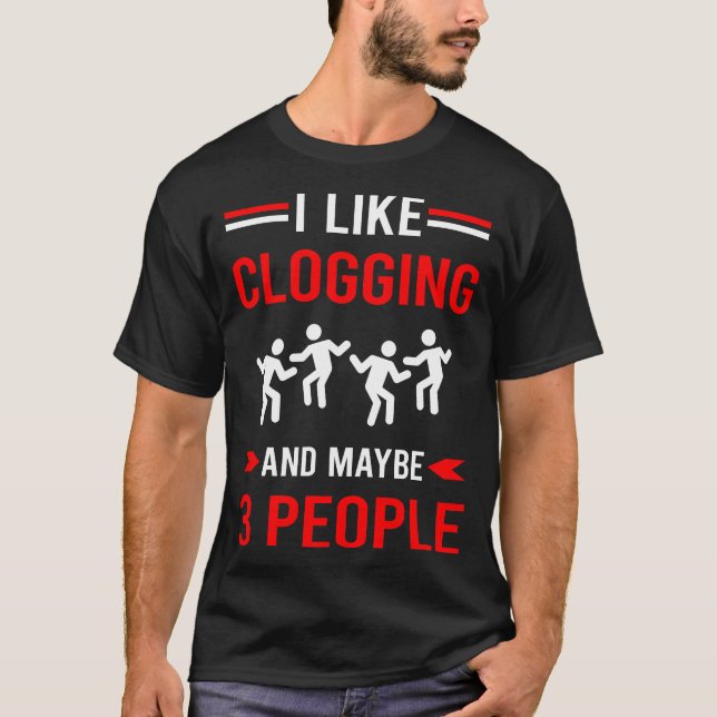 Camiseta Red 3 People Clogging Clog Clogger (Frente)