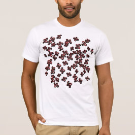 Camiseta Red Abstract Brush Pattern Streetwear T-Shirt