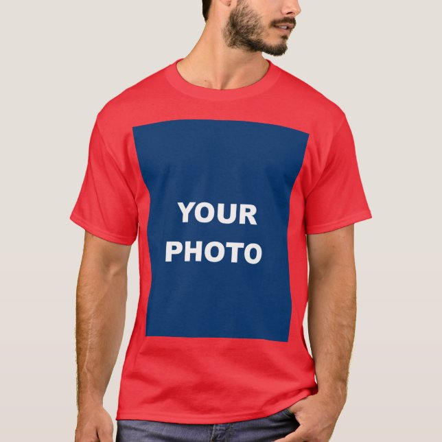 Camiseta Red Add Your Image Photo Picture Logo (Frente)