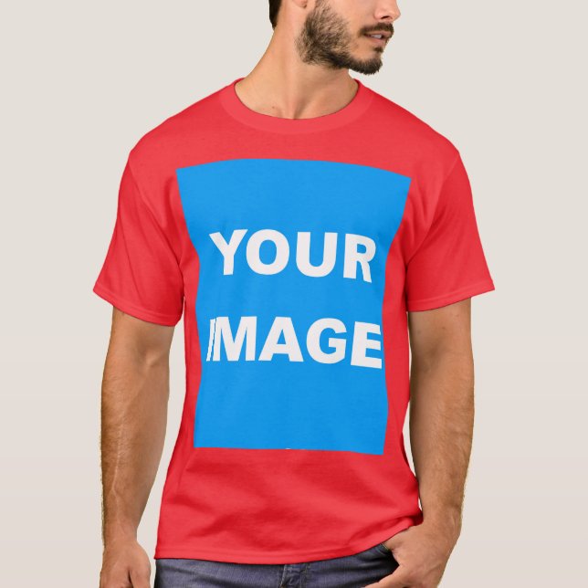 Camiseta Red Add Your Image Photo Picture Logo (Frente)