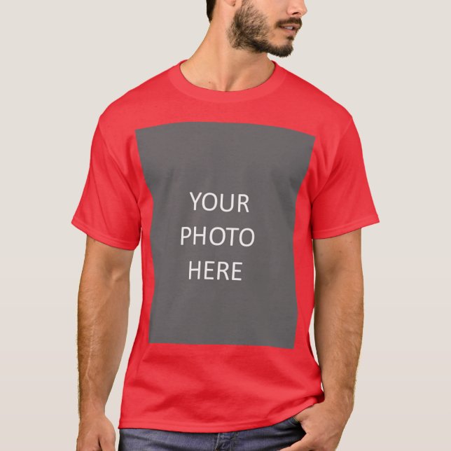 Camiseta Red Add Your Image Photo Picture Logo (Frente)