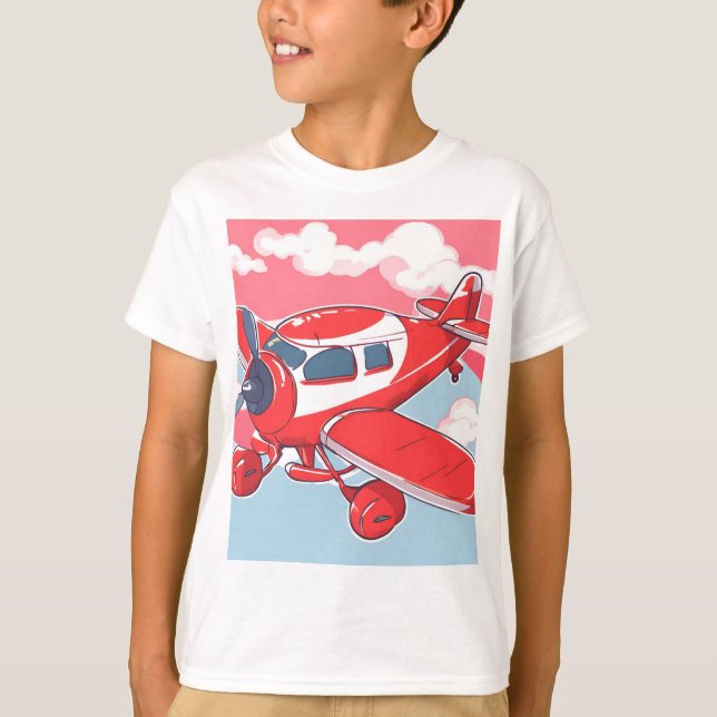 Camiseta Red Airplane Ai art (Frente)