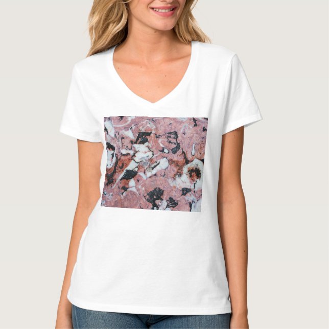 Camiseta Red and Black Brecciated Marble Stone Texture with (Frente)