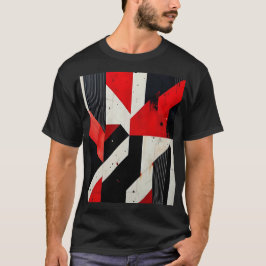 Camiseta Red and Black Geometric Design