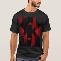 Camiseta Red and Black Geometric Design