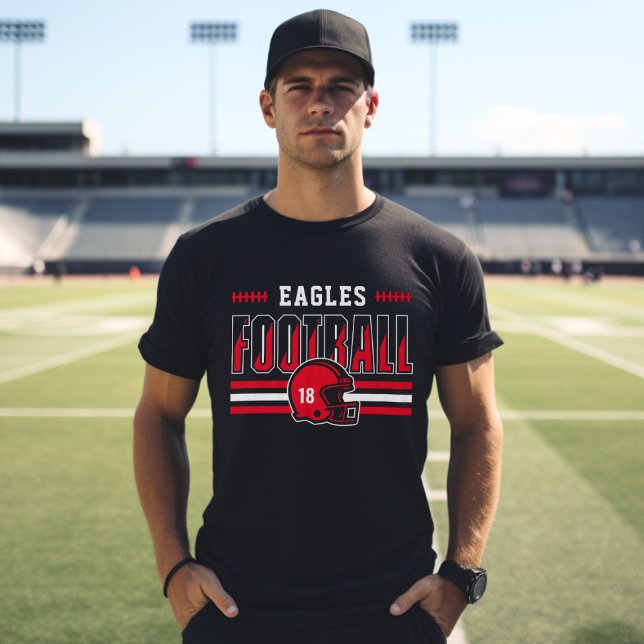 Camiseta Red and Black Men da Equipe de Futebol Personaliza (Criador carregado)