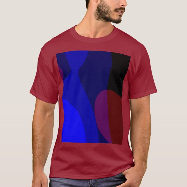 Camiseta Red And Blue Abstrato Art 601 (Frente)