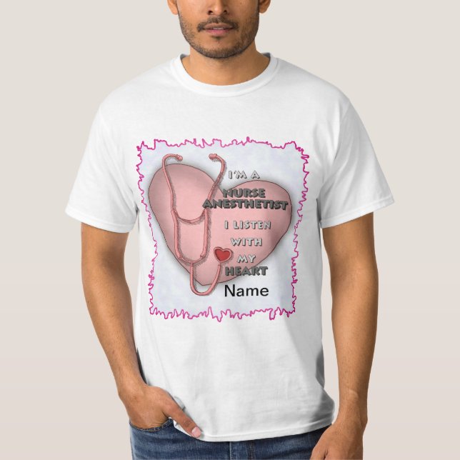 Camiseta Red Anesthetist Nurse Heart t-shirt (Frente)