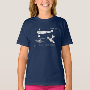 Camiseta Red Baron Fokker Dr. 1 - Avião Blueprint ABD
