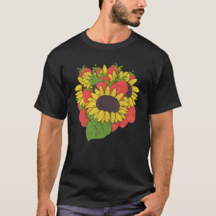 Camiseta Red Berries Hippie Flower Blossoms Strawberry Sunf