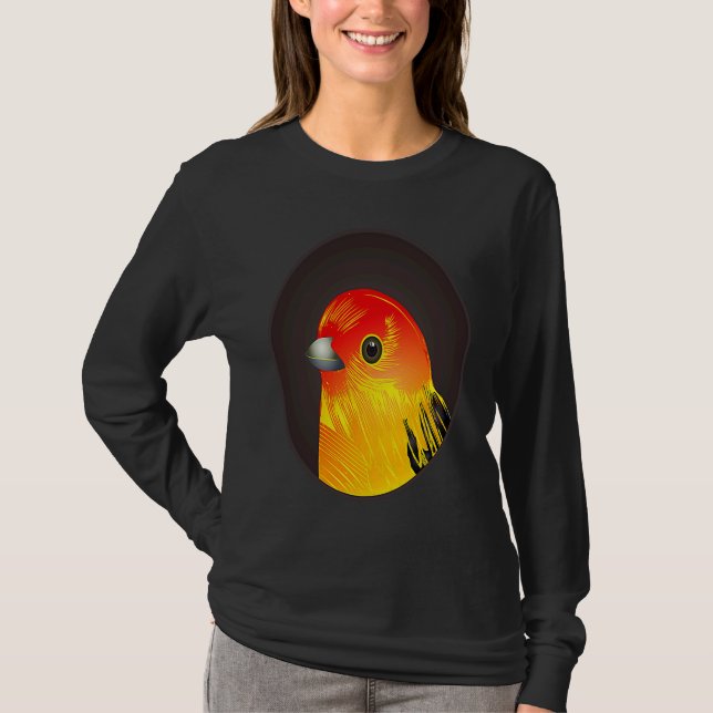 Camiseta Red bird as portrait in round frame (Frente)