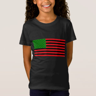 Camiseta Red Black Green Pan African American Flag - Junete