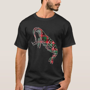 Camiseta Red Black Green Xadrez do Camarão de Natal Paj