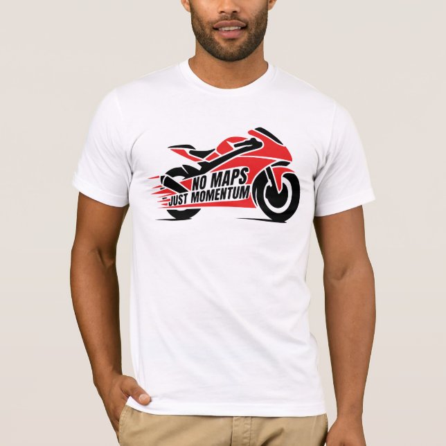 Camiseta Red Black Sport Motorcycle  (Frente)