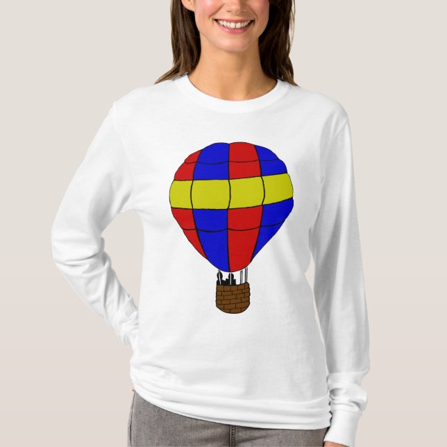 Camiseta Red Blue and Yellow Hot Air Balloon (Frente)