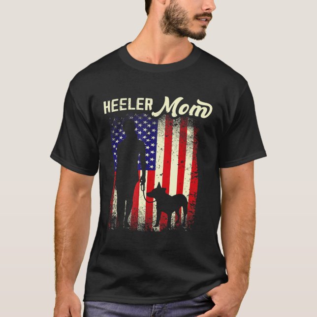 Camiseta Red Blue Heeler Mãe Gado Australiano Americano (Frente)