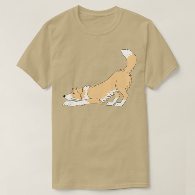 Camiseta Red Border Collie Yoga (Frente do Design)