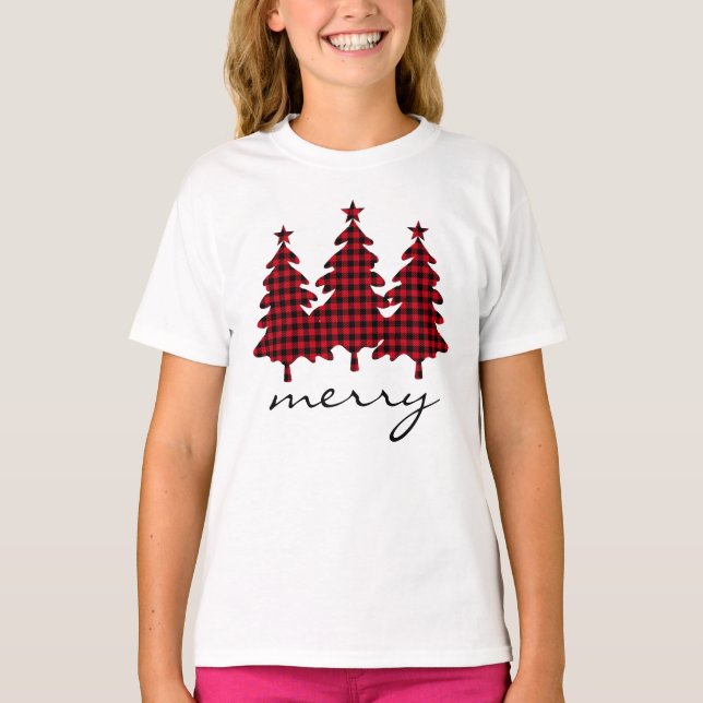 Camiseta Red Buffalo Check Pine Trees (Frente)