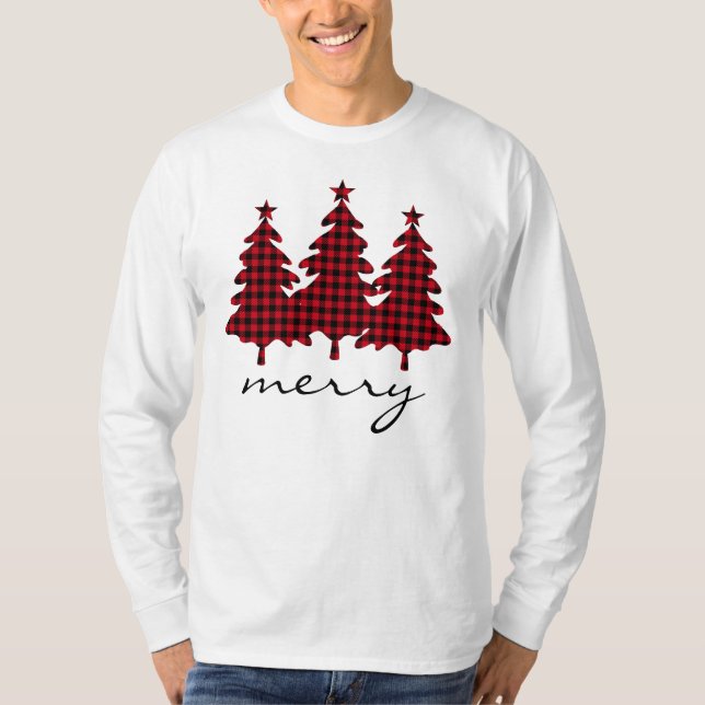 Camiseta Red Buffalo Check Pine Trees (Frente)