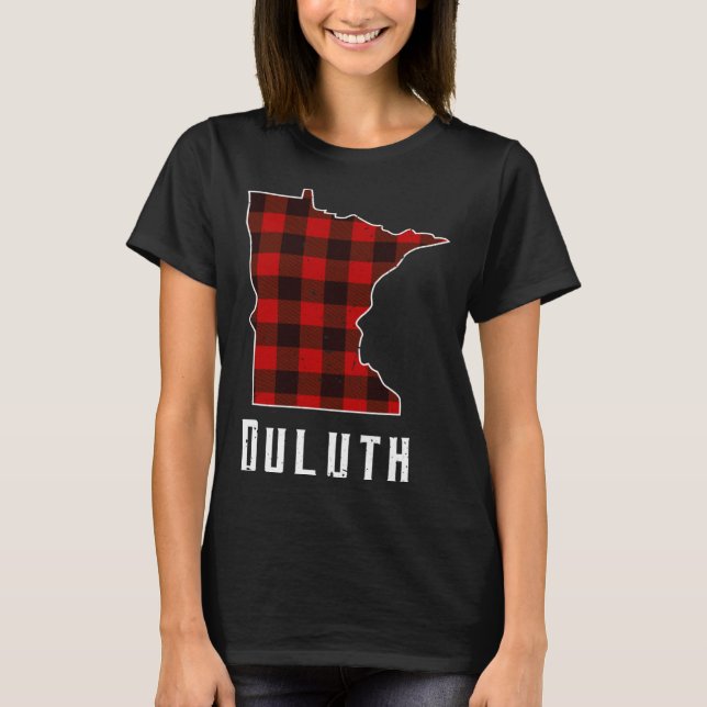 Camiseta Red Buffalo Plaid Duluth Minnesota Gif Home State  (Frente)