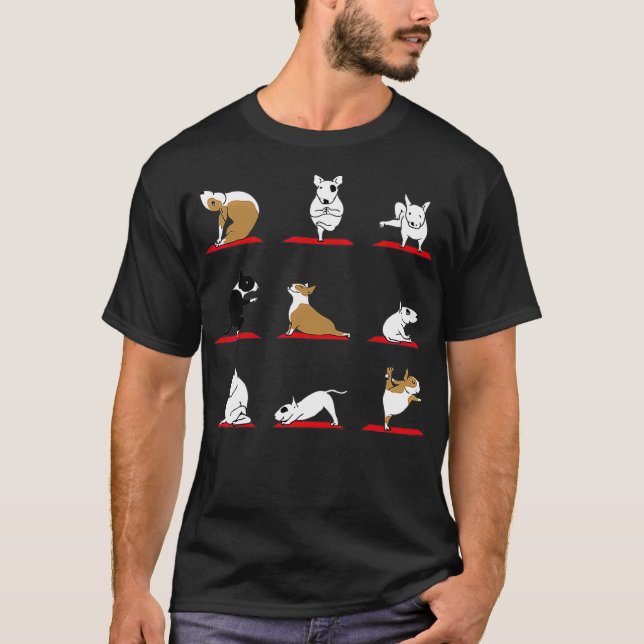 Camiseta Red Bull Terrier Yoga Funny Dog  (Frente)