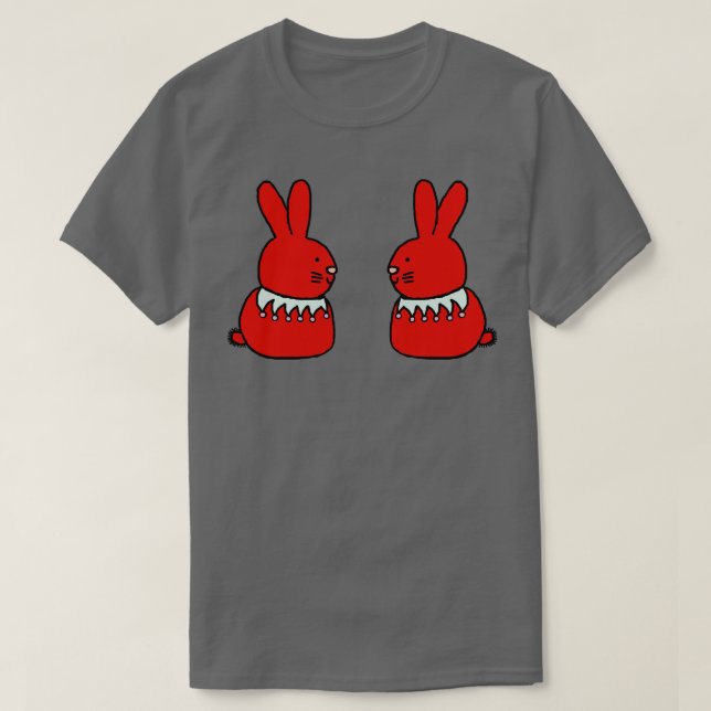 Camiseta Red Bunny Rabbit Duo (Frente do Design)