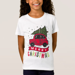 Camiseta Red Car Felry Árvore de Natal Colorida Engraçado
