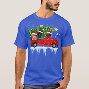Camiseta Red Car Truck Árvore de Natal Feliz Poodô de Natal