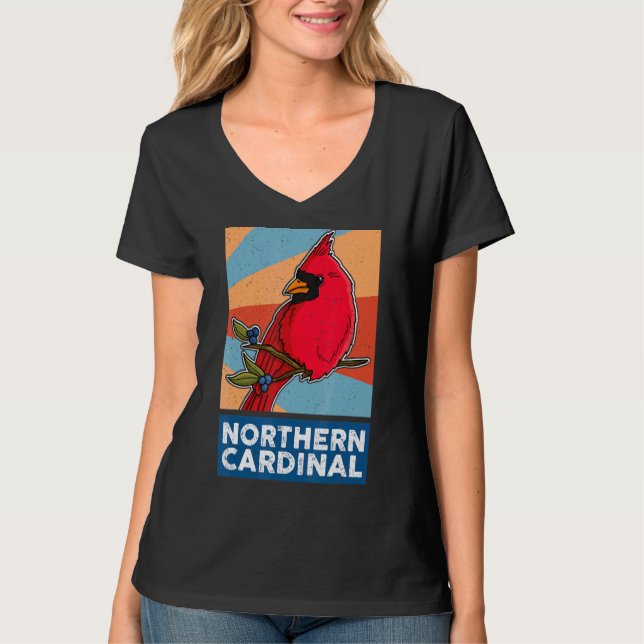 Camiseta Red Cardinal Birds Biólogo Songbird Garden Ornit (Frente)