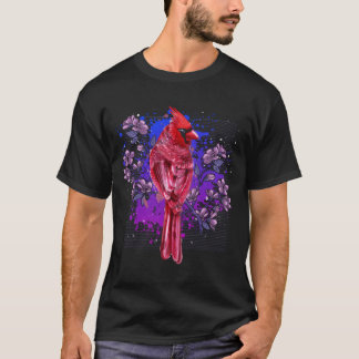 Camiseta Red Cardinal Floral Bird Watching Flowers Bird