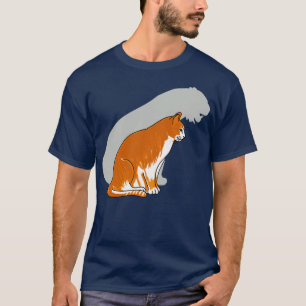Camiseta Red Cat Branco com Sombra de Tigre