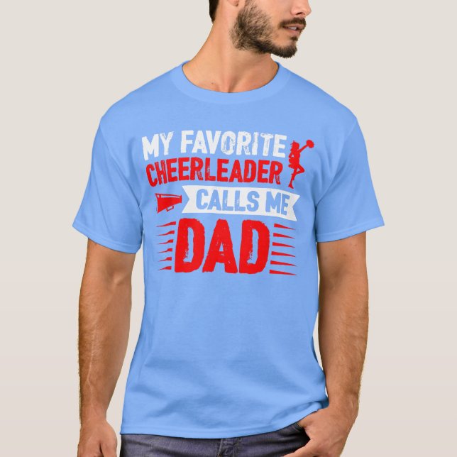 Camiseta Red Cheer Dad Family Father Cheerleader Squad boy  (Frente)