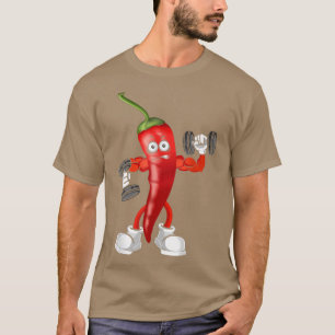 Camiseta Red Chili, Malhação de criação de churrasco Workou