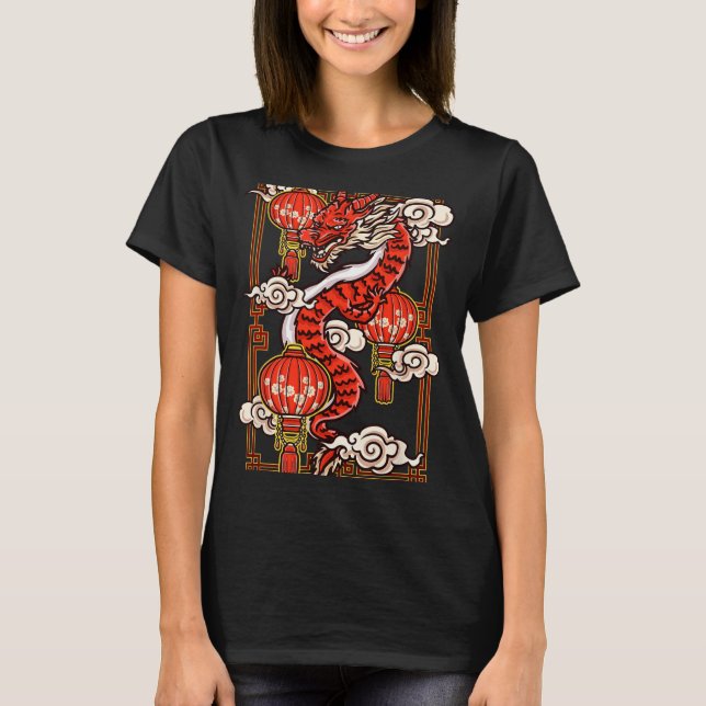 Camiseta Red Chinese New Year Of The Dragon 2024 Lanterns C (Frente)