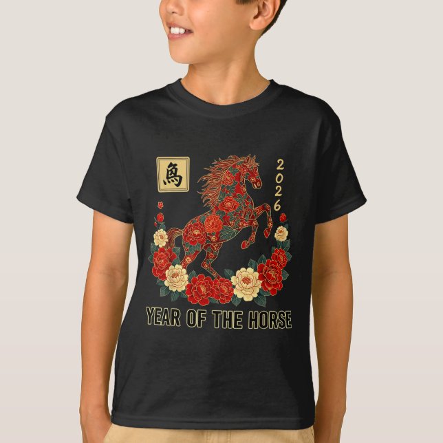 Camiseta Red Chinese New Year Of The Horse 2026 Chinese Zod (Frente)