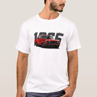 Camiseta Red Classic Retro Muscle Car Mustang 1965