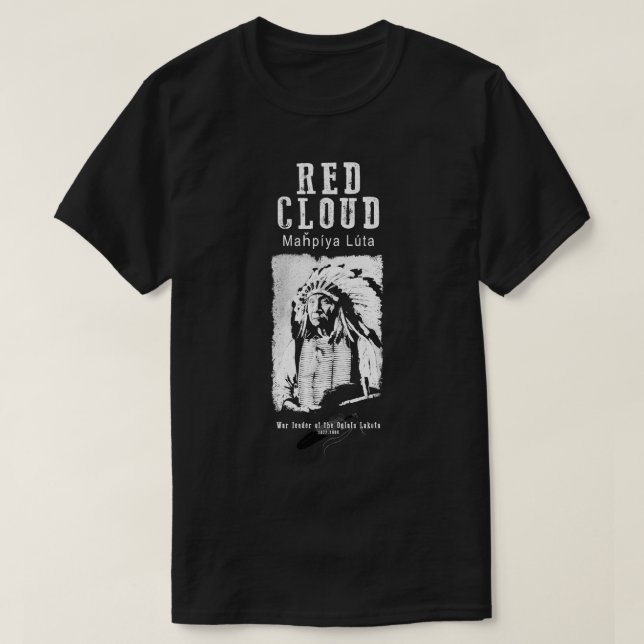 Camiseta Red CloudOglala Lakota ChefeSioux (Frente do Design)