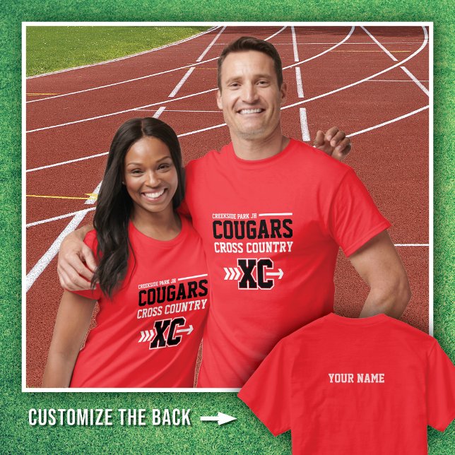 Camiseta Red Creekside Park JH Cougars Cross Country (Criador carregado)