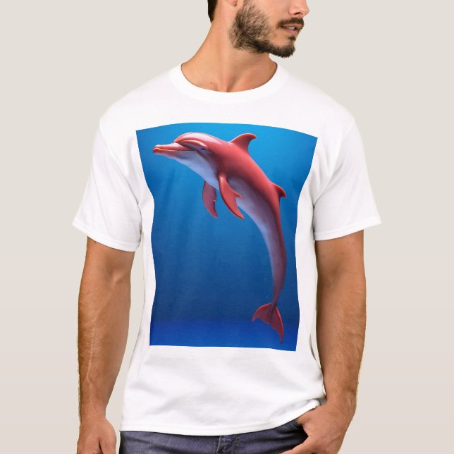 Camiseta Red Dolphin Soaring Above the Clouds (Frente)