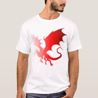Camiseta Red Dragon Silhouette Power and Fantasy in Flight