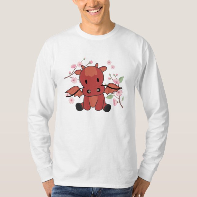 Camiseta Red Dragon Sweet Animal For Kawaii Fantasy (Frente)