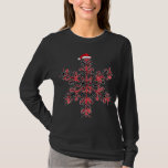Camiseta Red E Black Christmas Buffalo Xadrez Santa hat Sn<br><div class="desc">Flocos de neve de Santa Xadrez de Buffalo Vermelha e Negra de Natal</div>