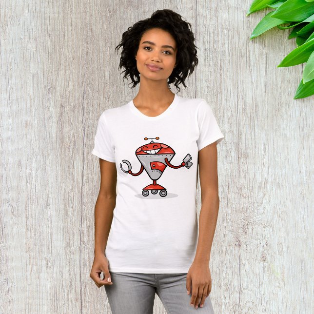 Camiseta Red e Silver AI Bot do Retro Robot (Criador carregado)