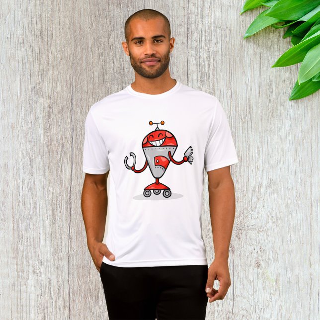 Camiseta Red e Silver AI Bot do Retro Robot (Criador carregado)