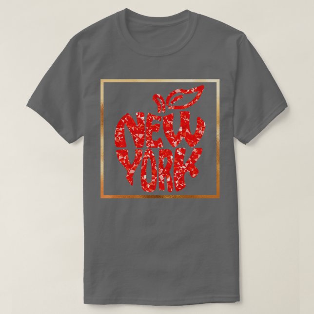 Camiseta Red Eapple New York Big Apple Gift (Frente do Design)