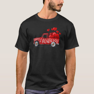 Camiseta Red Farmhouse Truck Dia de os namorados Mulheres M