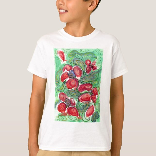 Camiseta Red Flowers Fantasy (Frente)